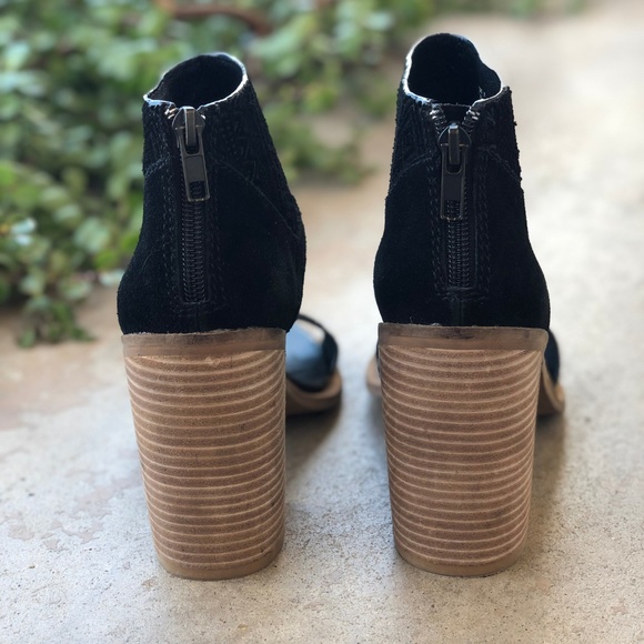 Kelsi Dagger Merrik Black Suede Block Heels - Picture 4 of 5